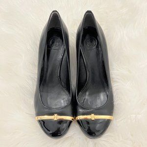 EUC Tory Burch Pacey Cap-Toe Wedge Pump Sz 7